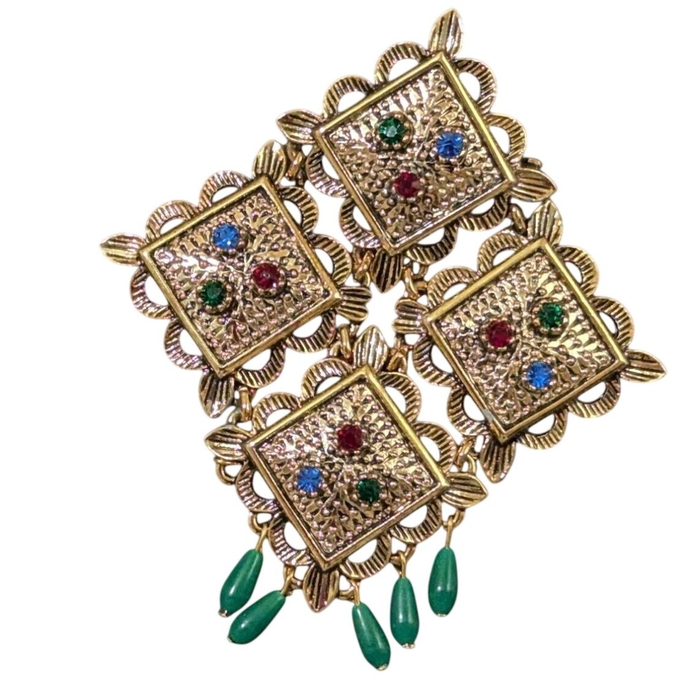 Vintage Sarah Coventry Temple of Lights Rhinestone Accent Statement‎ brooch pin